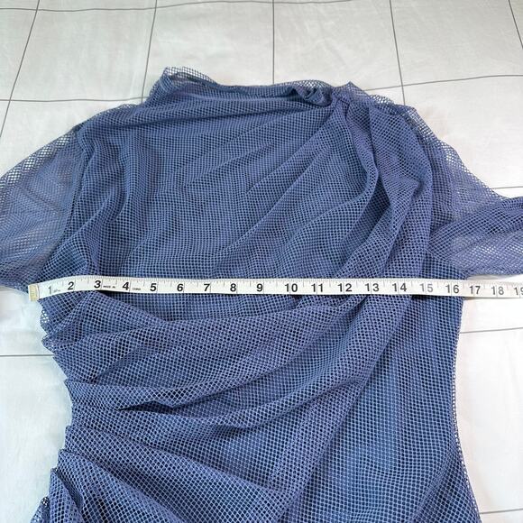 Intimately Free People Bodysuit Womens Large Periwinkle On My Way Mesh Thong - Picture 10 of 11